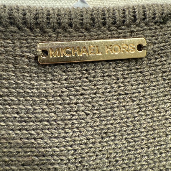 Michael Kors Olive Knit Sweater  with Gold Accent - Picture 3 of 7